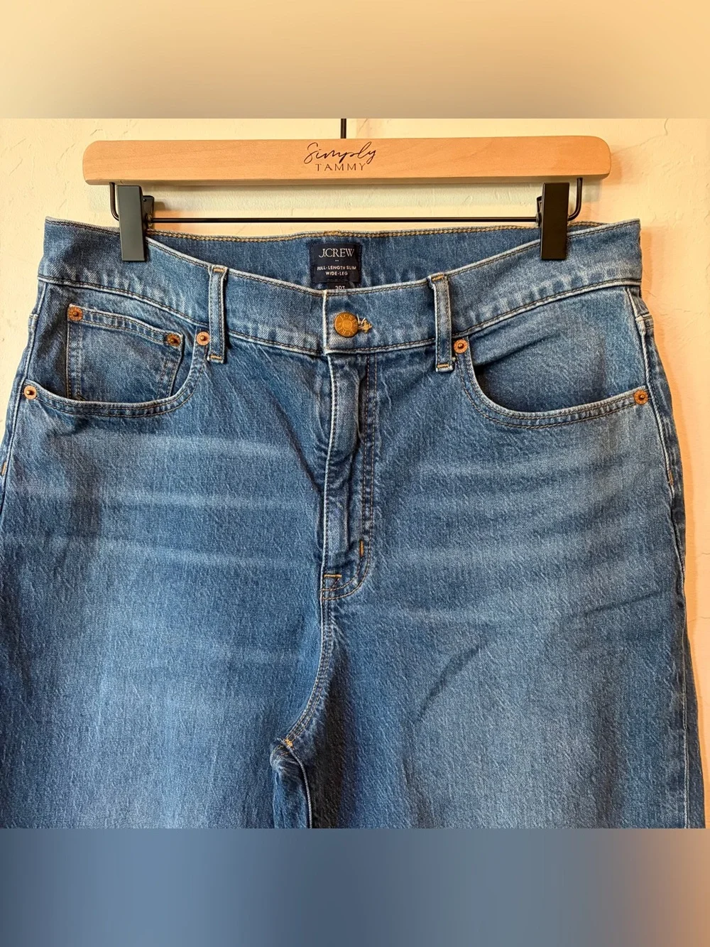 J. Crew Women's Size 30 Tall Wide-Leg Jeans in Medium Blue Wash